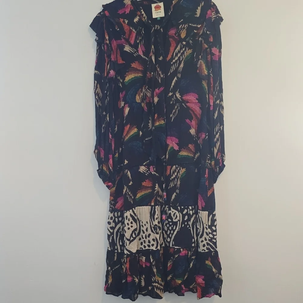 Farm Rio Womens Macaws Flight Longer Dress - Picture 9 of 16